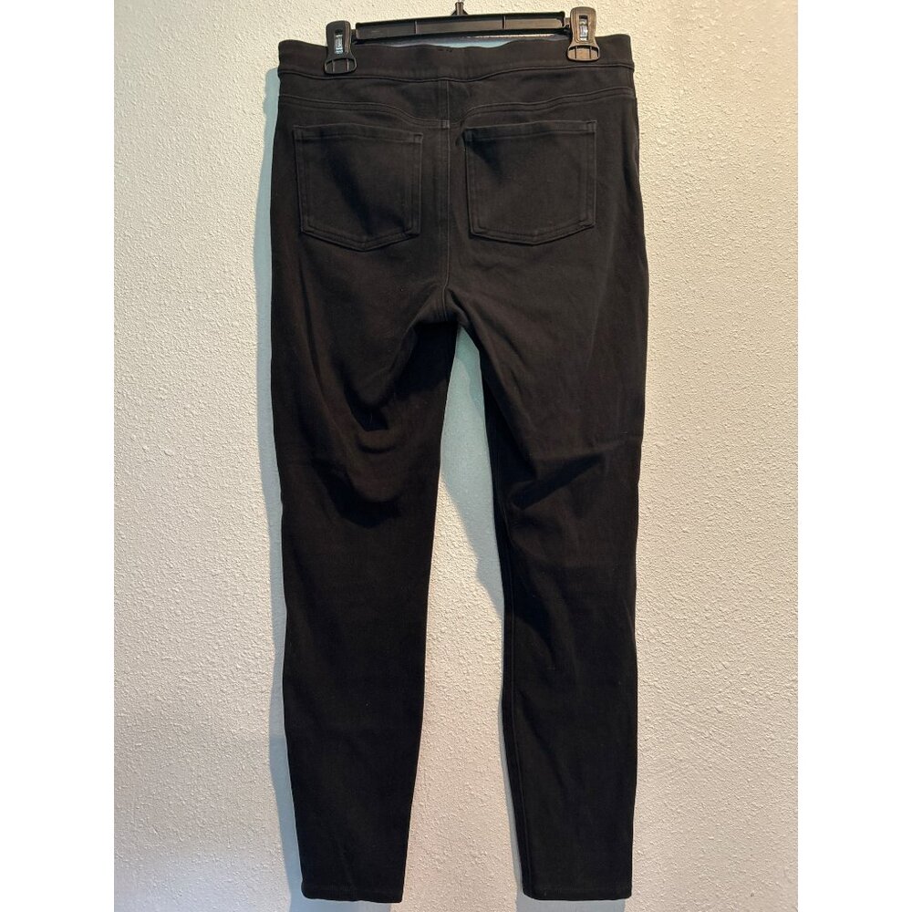Spanx Skinny Jeans Jeggings Black Pull On Stretch Crop Short Womens MEDIUM